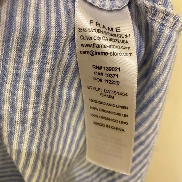 FRAME Organic Linen Striped Muscle Tank | S/P - Picture 3 of 4